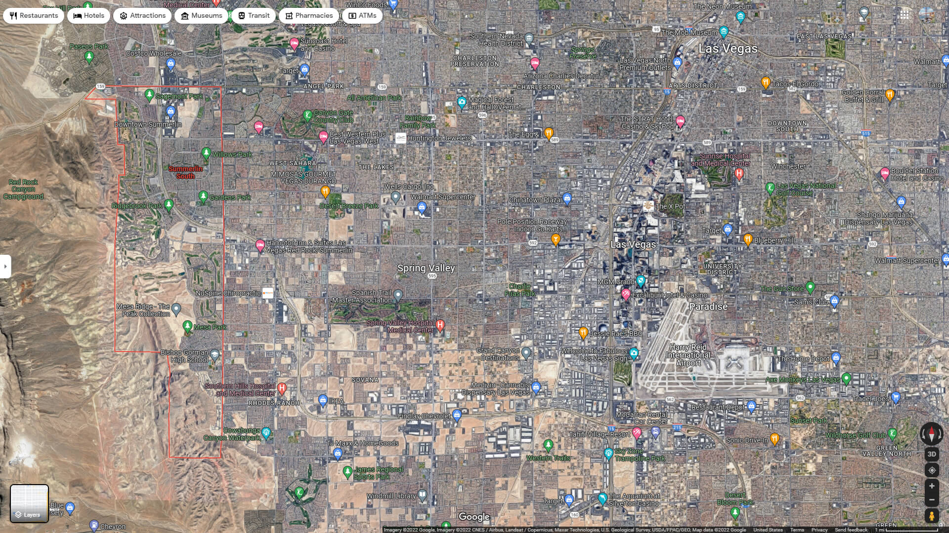 Summerlin South Aerial Map Nevada